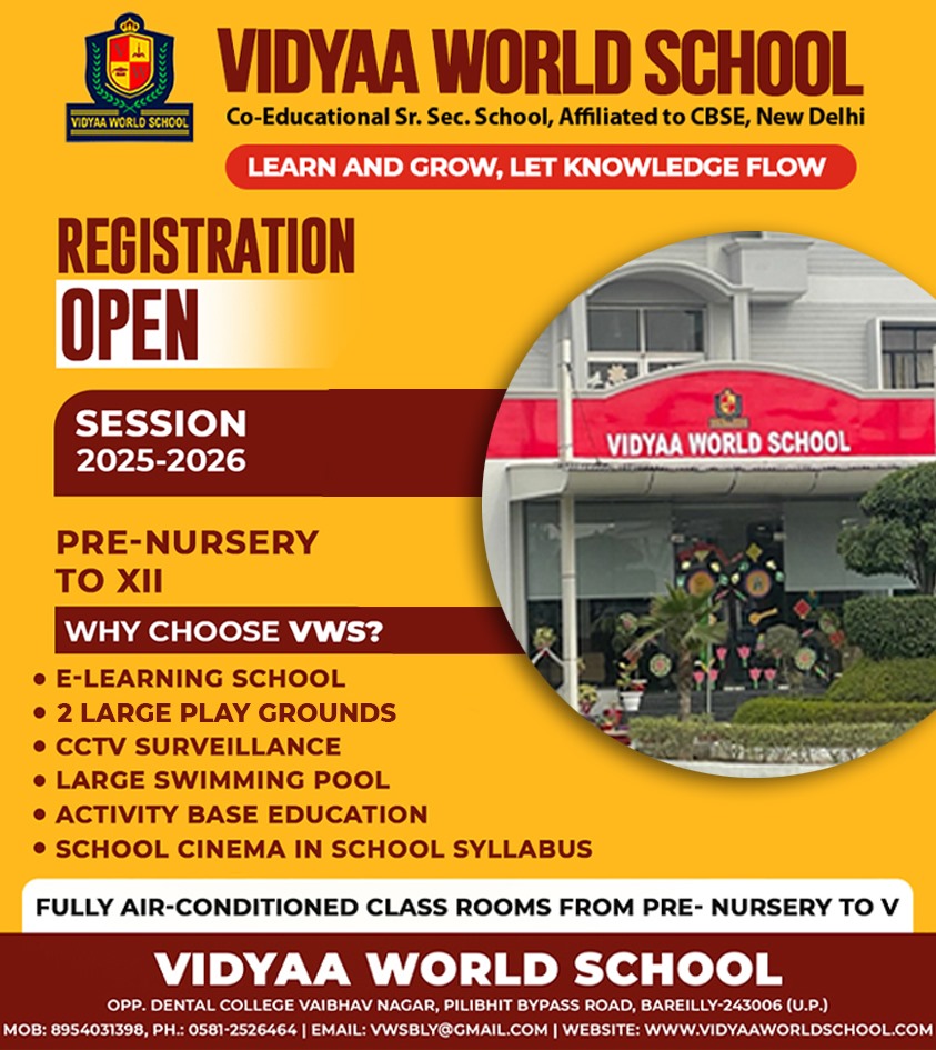 Vidyaa Vidyaa World School - Best School in Bareilly, Top 10 Schools in Bareilly